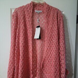 Keren Hart Pink Button Sleeve Cardigan NWT